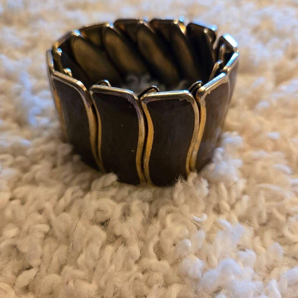 Vintage Brown & Gold Stretch Bracelet